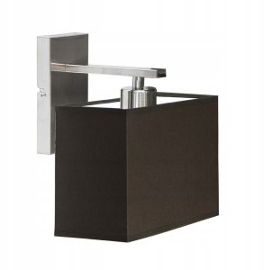 Prostokątny kinkiet z tkaninowym abażurem w stylu scandi MALTA nowoczesna lampa do sypialni LED 6