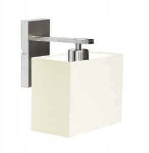 Prostokątny kinkiet z tkaninowym abażurem w stylu scandi MALTA nowoczesna lampa do sypialni LED 7