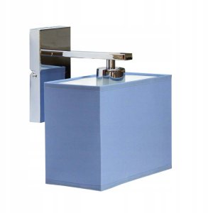 Prostokątny kinkiet z tkaninowym abażurem w stylu scandi MALTA nowoczesna lampa do sypialni LED 8