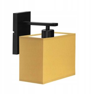 Prostokątny kinkiet z tkaninowym abażurem w stylu scandi MALTA nowoczesna lampa do sypialni LED 9