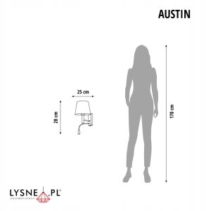 Kinkiet 2-punktowy AUSTIN GOLD lampa LED regulacja 4