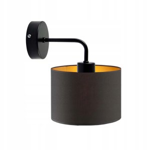 Srebrno-szary kinkiet glamour AURORA GOLD lampa do sypialni LED z tkaninowym abażurem ze złotym wnętrzem 4