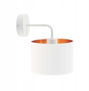 Srebrno-szary kinkiet glamour AURORA GOLD lampa do sypialni LED z tkaninowym abażurem ze złotym wnętrzem 6