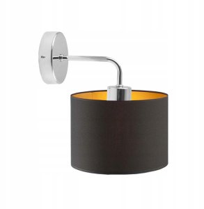 Srebrno-szary kinkiet glamour AURORA GOLD lampa do sypialni LED z tkaninowym abażurem ze złotym wnętrzem 7