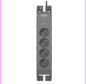 PHILIPS Īssavienojuma aizsargātājs (4 rozetes  melns) SPN3140A/58 1
