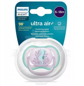 Philips Avent smoczek Ultra Air Deco seahorse 6-18M (1 gab) dla dziewczynek SCF086/06 8