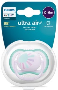 Philips Avent smoczek Ultra Air Deco rainbow 0-6M (1 gab) dla chłopców SCF086/03 2