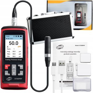 MIERNIK GRUBOŚCI POWŁOKI LAKIERU STAL ALUMINIUM SONDA PRZEWODOWA LCD USB-C 1
