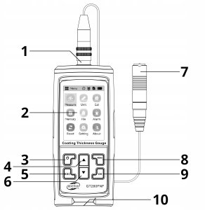 MIERNIK GRUBOŚCI POWŁOKI LAKIERU STAL ALUMINIUM SONDA PRZEWODOWA LCD USB-C 12