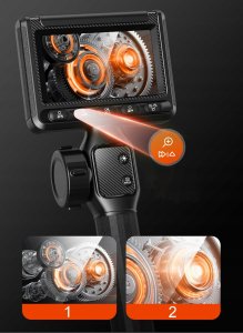 ENDOSKOP KAMERA INSPEKCYJNA RUCHOMA GŁOWICA 6mm PRZEWÓD 2m 2000mAh EKRAN HD 8