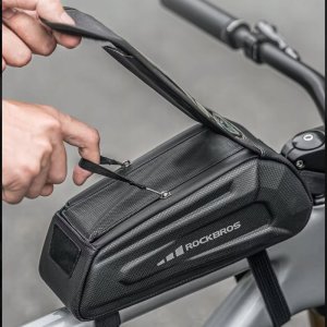 Torba rowerowa Rockbros 30120064001 wodoodporna na ramę z pokrowcem na telefon - czarna 8