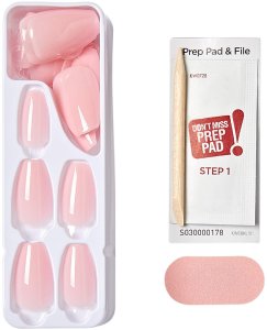 KISS Sztuczne paznokcie samoprzylepne imPRESS Color Medium Coffin Press-On Nails, Pink Dream 2