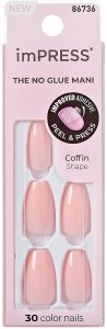 KISS Sztuczne paznokcie samoprzylepne imPRESS Color Medium Coffin Press-On Nails, Pink Dream 3