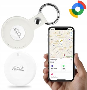 Lokalizator GPS Mini Do Kluczy Auta Kota Roweru Psa Biały Android   Etui 1