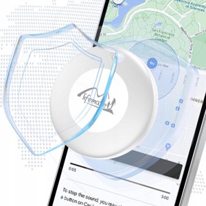 Lokalizator GPS Mini Do Kluczy Auta Kota Roweru Psa Biały Android   Etui 2