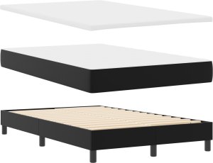 vidaXL Łóżko sprężynowe z materacem czarne małe podwójne, Regulowane wezgłowie czarne 100 cm 2