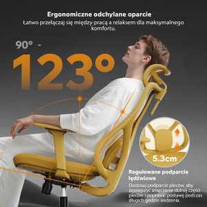 Krzesło biurowe SENSE7 Moyo Żółte 4