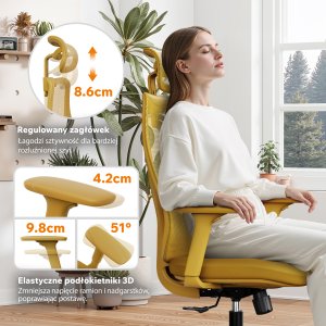 Krzesło biurowe SENSE7 Moyo Żółte 5