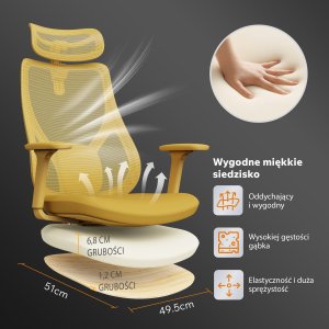 Krzesło biurowe SENSE7 Moyo Żółte 6