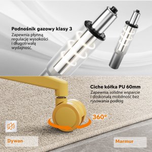 Krzesło biurowe SENSE7 Moyo Żółte 7