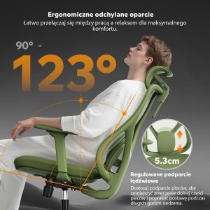 Krzesło biurowe SENSE7 Moyo Zielone 4