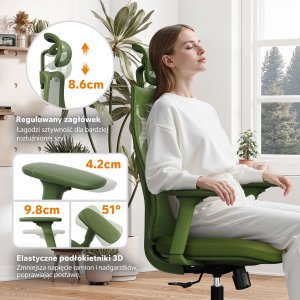 Krzesło biurowe SENSE7 Moyo Zielone 5