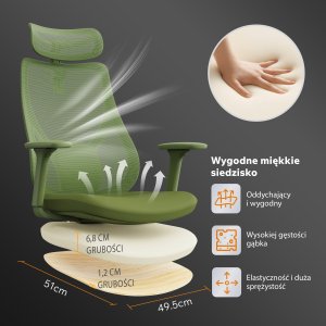 Krzesło biurowe SENSE7 Moyo Zielone 6