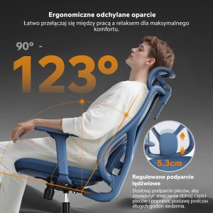 Krzesło biurowe SENSE7 Moyo Niebieskie 4