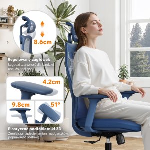 Krzesło biurowe SENSE7 Moyo Niebieskie 5