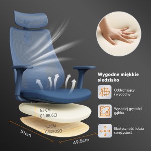 Krzesło biurowe SENSE7 Moyo Niebieskie 6