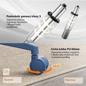 Krzesło biurowe SENSE7 Moyo Niebieskie 7