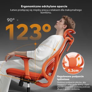 Krzesło biurowe SENSE7 Moyo Pomarańczowe 4