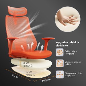 Krzesło biurowe SENSE7 Moyo Pomarańczowe 6