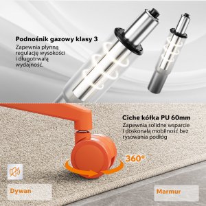 Krzesło biurowe SENSE7 Moyo Pomarańczowe 7