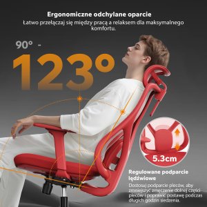 Krzesło biurowe SENSE7 Moyo Czerwone 4