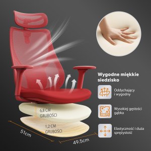 Krzesło biurowe SENSE7 Moyo Czerwone 6