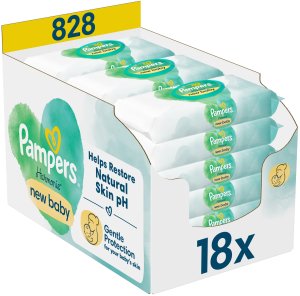 Pampers Chusteczki nawilżane Harmonie New Baby 18x46 szt. 1