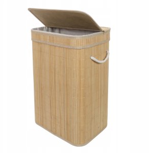 Bambusowy kosz na pranie z pokrywą, 80 l 2