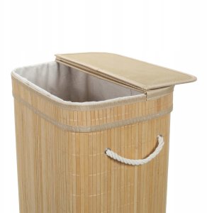 Bambusowy kosz na pranie z pokrywą, 80 l 3