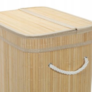 Bambusowy kosz na pranie z pokrywą, 80 l 4