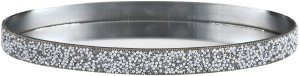 Taca dekoracyjna 23x13 cm srebrna kryształki 3