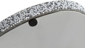 Taca dekoracyjna 23x13 cm srebrna kryształki 5