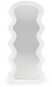 Lustro dekoracyjne w falistej ramie 177x75 cm białe 1