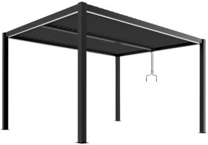 PERGOLA OGRODOWA LUXE 4x4 ALUMINIOWA Z OŚWIETLENIEM LED ANTRACYT 1