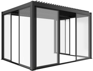 DRZWI PRZESUWNE SZKLANE LUXE 3M ANTRACYTOWE 1