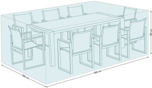 POKROWIEC NA STÓŁ OGRODOWY KWADRATOWY Z KRZESŁAMI 130X130X90 CM 1