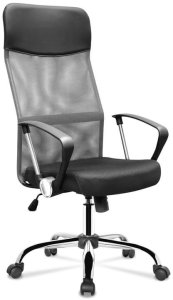 ERGONOMICZNY FOTEL OBROTOWY - SZARO-CZARNY 1