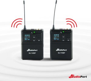 Zestaw mikrofonów bezprzewodowych UHF 2x nagłowny+ 2x krawatowy 2x bodypack+ stacja Audioport SU-740HH one size 11