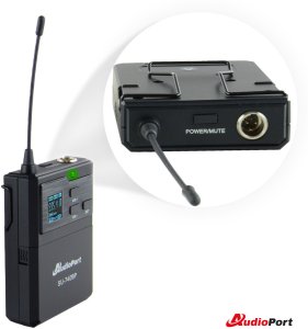 Zestaw mikrofonów bezprzewodowych UHF 2x nagłowny+ 2x krawatowy 2x bodypack+ stacja Audioport SU-740HH one size 16