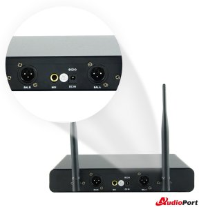 Zestaw mikrofonów bezprzewodowych UHF 2x nagłowny+ 2x krawatowy 2x bodypack+ stacja Audioport SU-740HH one size 17